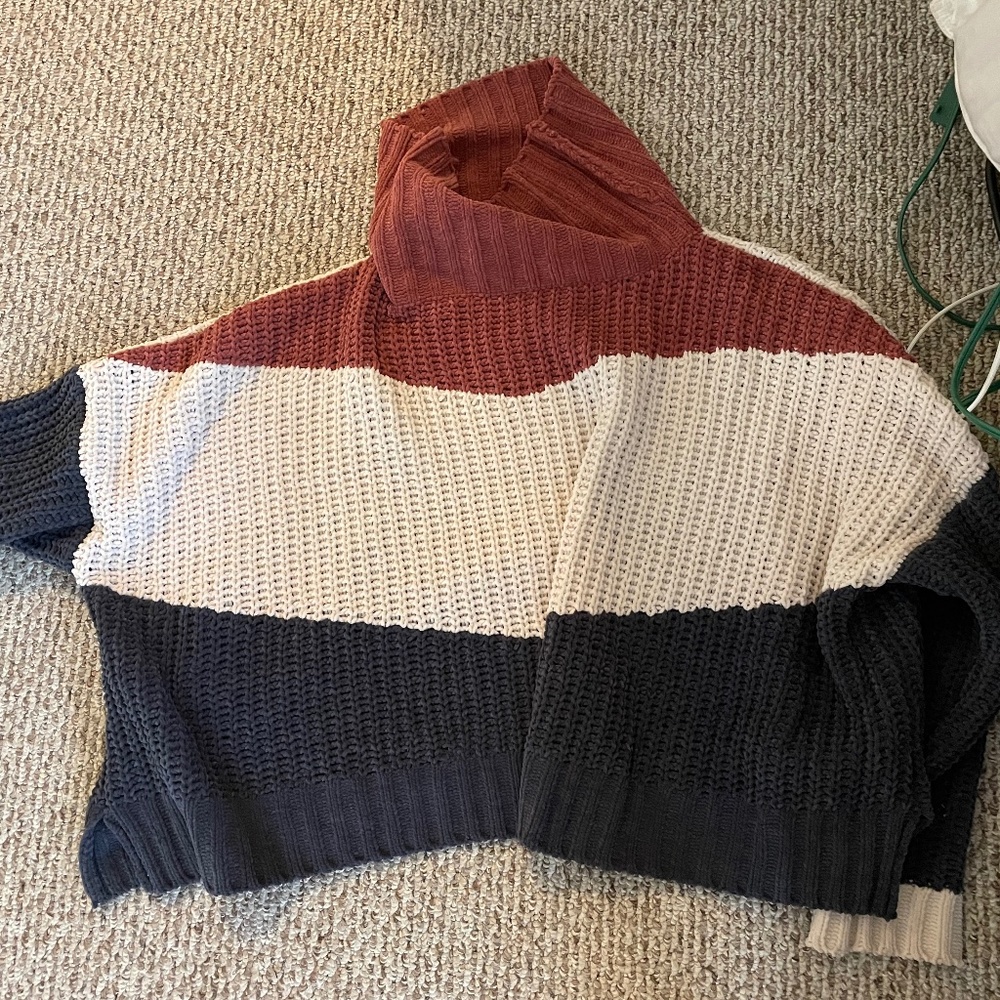 Striped turtleneck sweater